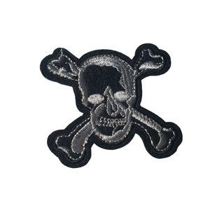 Skull Crossbones Iron or Sew On Patch Embroidered Rock  Jean Jacket Vest Bike